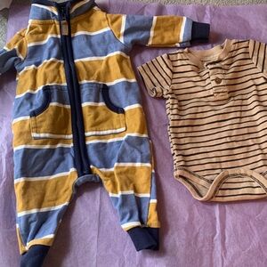 Striped Blue and brown Kids One Piece